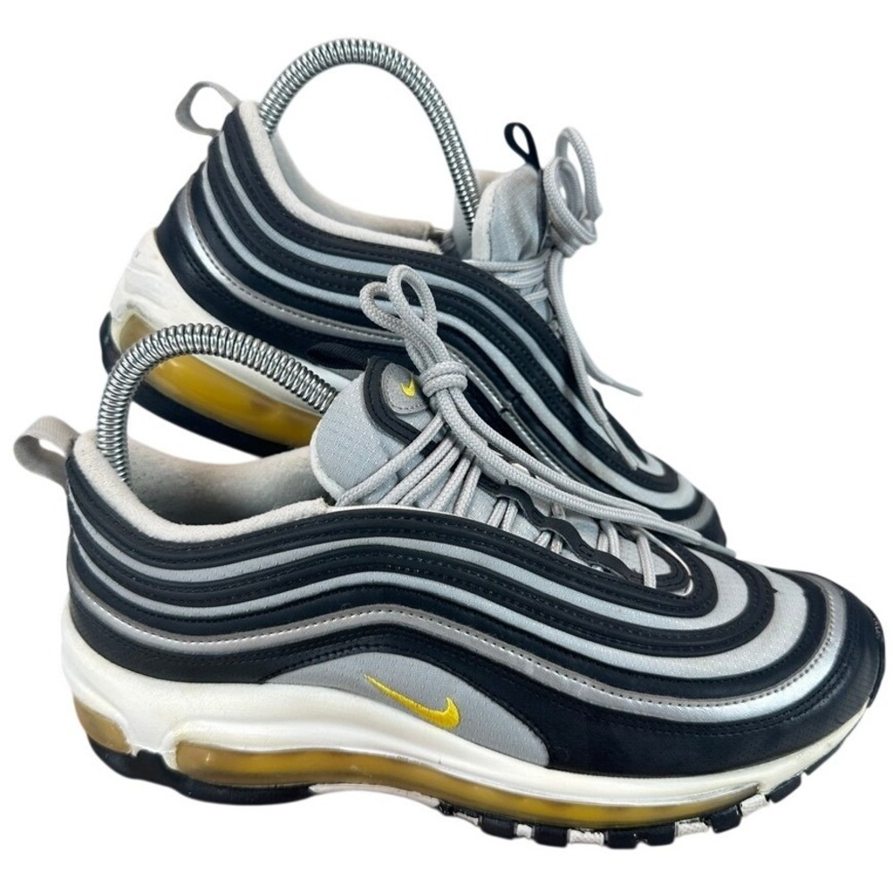 Nike Air Max 97 GS Black Metallic Silver Opti Yellow 921522-010 6.5Y Womens 8